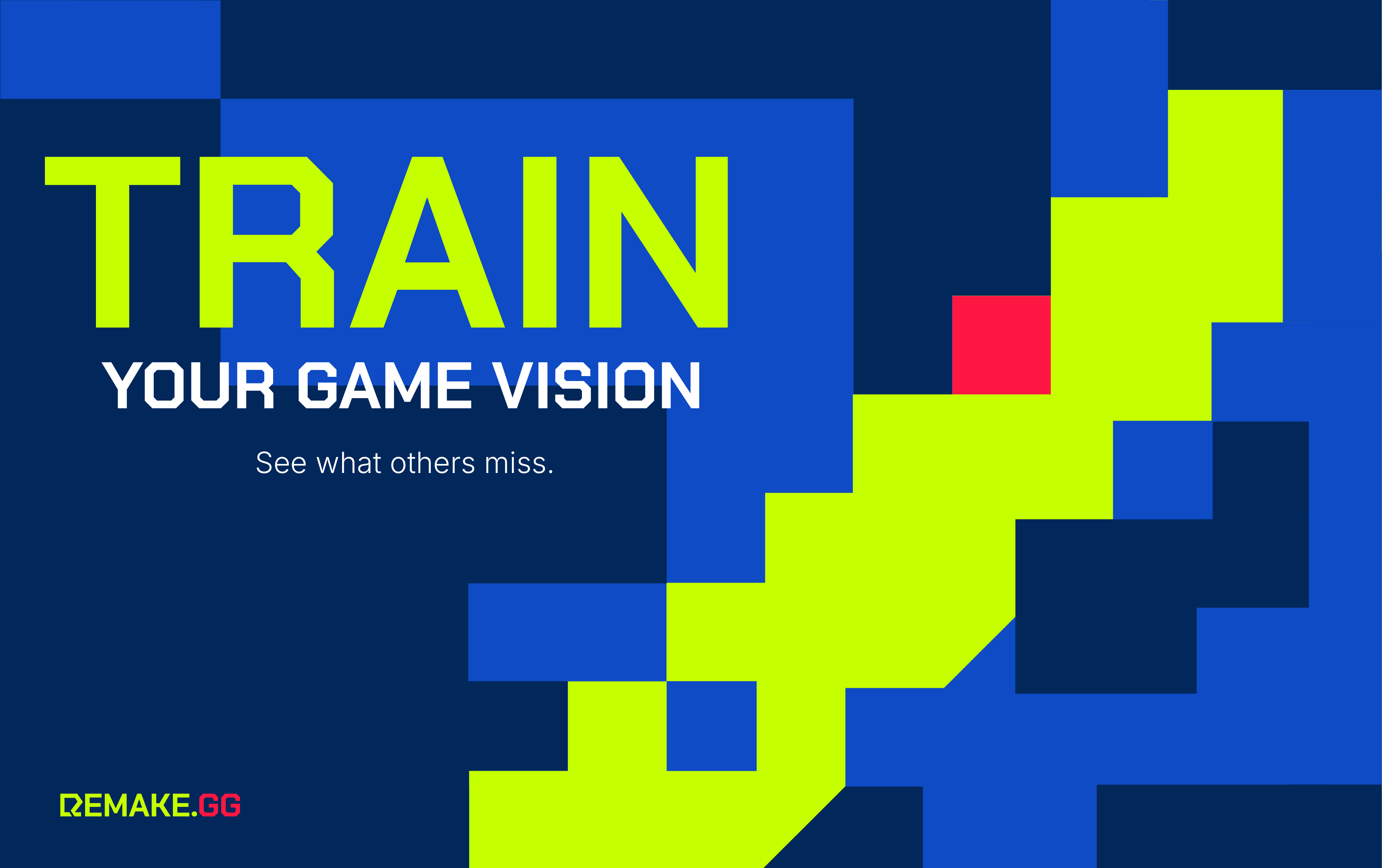 TRAIN — Your Game Vision : trajectoire acid en modules sur fond bleu avec un point rouge