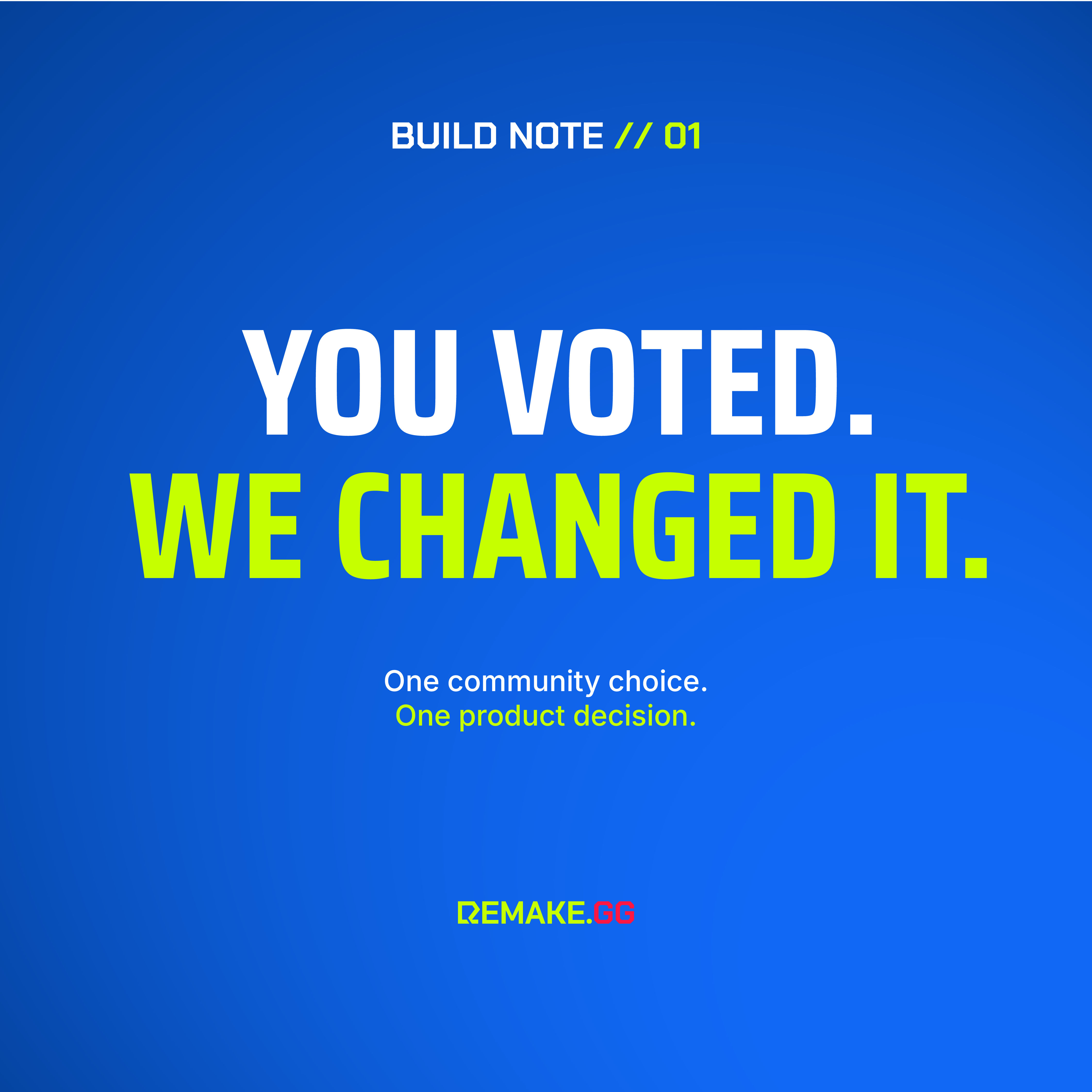 You voted. We changed it : une décision produit issue du choix de la communauté.